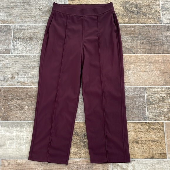 Lululemon Urban Strides Super High-Rise Pant 25" Ribbed Size 10 Burgundy - Picture 1 of 8